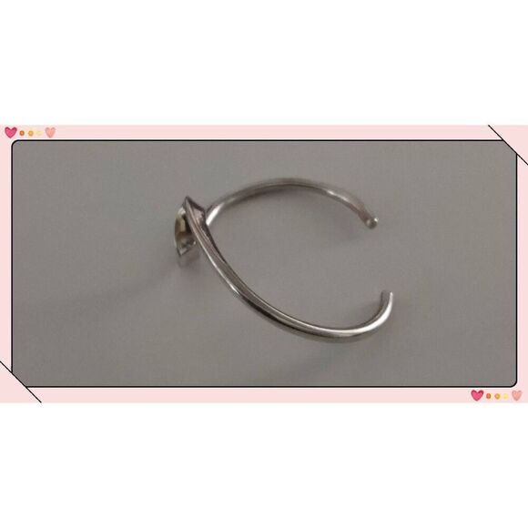 Pretty Vintage 925 SS Wave Design Cuff Bracelet - Picture 3 of 4